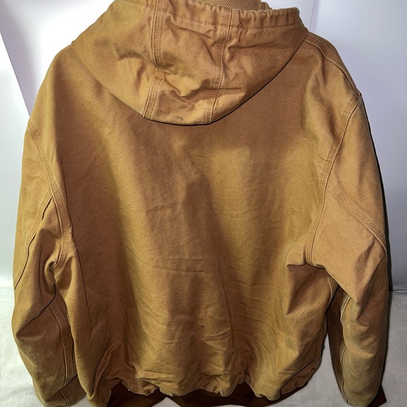 Carhartt Work Jacket 2XL Khaki Men’s Heavyweight Full Zip Hoodie Canvas J131 BRN - Picture 8 of 8